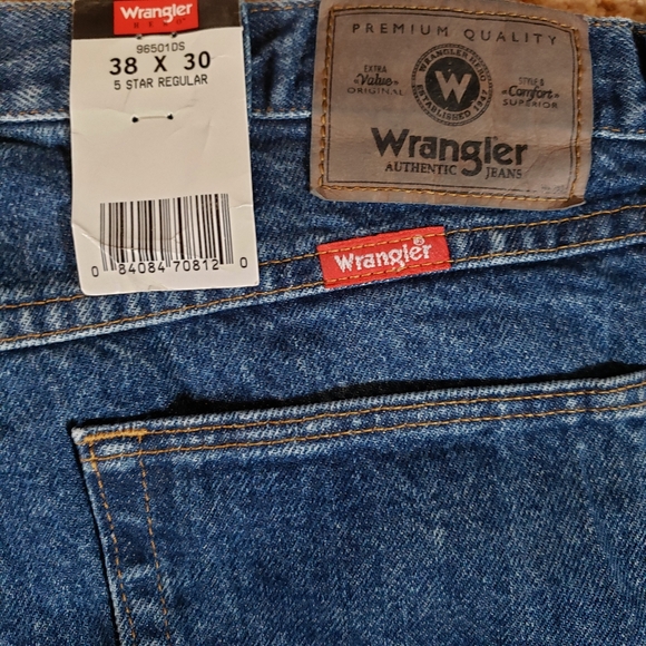 NWT Wrangler Regular Fit Five Star Premium Denim Jeans  Men's Size 38x30 - Picture 6 of 10